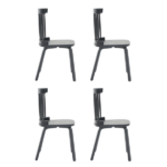 Windsor Dining Chairs Set of 4,Wood Farmhouse Spindle Back, Widen Seat, Mid-Century Modern French Country Style, for Living Room Restaurant, Black - Image 4