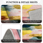 Three-piece kitchen rug set, non-slip and washable, abstract pattern kitchen hallway rug, soft and comfortable, suitable for sinks, floors, entrances, hallways and bathrooms. - Image 6