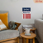 CIFbuy 1pc Patriotic God Bless America Metal Sign, Inch Rustic Stars & Stripes Iron Wall Decor, Weathered Finish 2D Flat USA Flag AmerikTok, AmerikTok, ll Decor Self-ncckup Logiopags Iron - Image 2