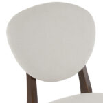 Rubber wood soft bag deep walnut dining table and chair set 1 table 4 chairs beige cushion rectangular - Image 10