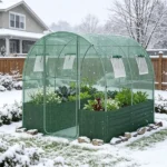 80"×79" All-Weather Walk-in Greenhouse, Heavy Duty Galvanized Metal Frame Tear-Proof PE Cover Outdoor Plant Hot House with 4 Mesh Vent Windows Wind Ropes Ground Stakes for Vegetables Flowers Fruits Growing - Image 8