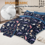 8-Piece Whale Comforter for Twin Bed Girls Narwhal Comforter Set Bed in A Bag Rainbow - 1 Comforter, 2 Pillow Shams, 1 Flat Sheet, 1 Fitted Sheet, 2 Pillowcases, 1 Cushion Cover - Image 2
