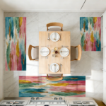 Three-piece kitchen rug set, non-slip and washable, abstract pattern kitchen hallway rug, soft and comfortable, suitable for sinks, floors, entrances, hallways and bathrooms. - Image 8