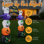 Replace 5233203 8.2 FT Cute Halloween Inflatables Pumpkin Archway Outdoor Decoration, Giant Blow up Yard Arch Decorations with Built-in LED Lights for Holiday Party Front Yard Lawn Garden Decor - Image 6