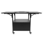 Outdoor Grill Table for Big Green Egg Style BBQ, Metal Grill Cart with 2 Folding Panels, Compatible with up to Large Green Egg, Kamado Joe Jr - Image 3