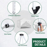 3 x 3m Two Doors & Two Windows Practical Waterproof Right-Angle Folding Tent White - Image 16