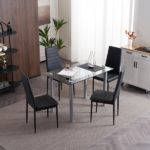 4pcs Elegant Assembled Stripping Texture High Backrest Dining Chairs Black Replace encoding 13028198-18410366 - Image 79
