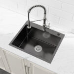Stainless Steel Kitchen Sink, 23″x19″ Single Bowl, Overmount Handmade Sink in Black, with US Standard Drain and Hook[Unable ship on weekends, TK/TEMU only for pickup, only TX10643 warehouse supports GOFO] - Image 3