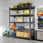 Garage Five Story Shelf, Capable Of Accommodating 2500 LBS, Adjustable Metal Shelf, Black, Requires Assembly, 71.2 "H x 47.24"L x 23.62 "D - Image 8