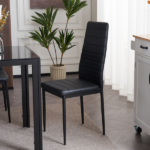4pcs Elegant Assembled Stripping Texture High Backrest Dining Chairs Black Replace encoding 13028198-18410366 - Image 33