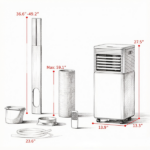 Portable Air Conditioner – Cooling Dehumidifying Function, Remote Control, 24H Timer, LED Screen - Image 3