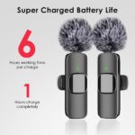 Wireless Microphone for iPhone, iPad, Android, Lavalier Microphone for Video Recording - 2 Pack iPhone Mic Crystal Clear Recording with USB-C for Podcast Microphone, ASMR, TikTok - Image 4