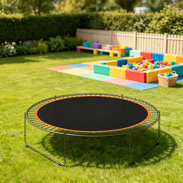 Orange 12' Trampoline Replacement Mat – 72 V-Hooks, Fits 5.5" Springs, for Backyard Old Trampoline Surface Upgrade (Spring & Frame not Included)