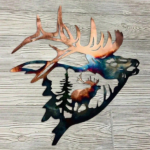 CIFbuy 2Pcs Deer and Elk Metal Wall Art Rustic Farmhouse Silhouette Decor Living Room Office Wildlife Sign Christmas New Year Housewarming Gift (TikTok, temu pick-up service) - Image 2