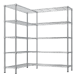 5-layer double row, freely adjustable layer spacing, with adjustable feet, display stand, iron, 147*35*180cm, chrome-plated - Image 3