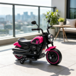 Pink 6V Kids Electric Motorcycle – with Safety Training Wheels, Single-Button Start for Young Riders - Image 5