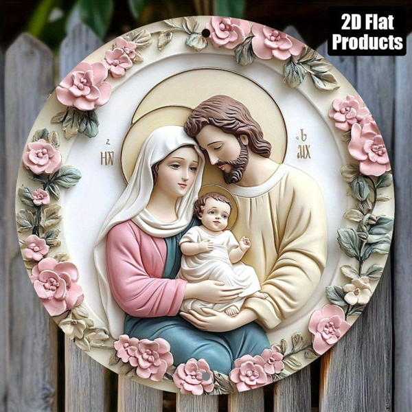 CIFbuy 2D Flat Wooden Sign Wall Decor, "" Sign Wall Decor, Decor, 8x8 Inch Vintage Family Themed Round Plaque TikTok, Temu Self-pickup Logiaqics