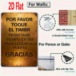 CIFbuy Polite Door Knocking Sign 2D Flat Unframed Iron" Please Ring Doorbell Bilingual Spanish, Allow Extra Time To Reach Door De Unframed IrikTok, Unframed IrikTok, t Self-pickup Logiopics - Image 3