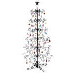 6ft Wrought Iron Christmas Tree, Metal Ornament Display Tree Stand for for Holiday Party Home Decor, Indoor & Outdoor Decor Hanger, Black - Image 11