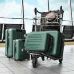 Curved Vertical Stripe 4-in-1 Trolley Case - Retro Green - Image 15