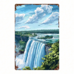 CIFbuy 1pc Niagara Falls Metal Sign 8x12 Inch, Rustic 2D Flat Iron Wall Art With Vibrant Waterfall & Greenery, Vintage Indoor Outdoor H TikTok, TikTok, h Vibrant Waterfall & Greenery Self-pickup Logiopics - Image 8