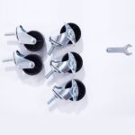 6-Layer Chrome Plated Polygonal Corner Shelf with 2" PP Wheels 680*680*1800 Silver - Image 15
