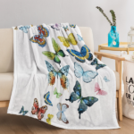 Colorful Butterfly Flannel Blanket - Soft, Scenic, Lightweight, Suitable for Sofa, Office, Bed, Nature, Travel - Multi-functional Four-season Gift, Variety 50*60 temu can only be self-picked - Image 9