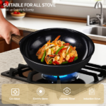 17-Piece Aluminum Cookware Set, Black Non-Stick Pots and Pans Set with Assembled Handles - 5 Pots & 2 Lids, Compatible with Induction, Gas, Electric Stoves, Perfect for Home Kitchen Use​ - Image 11