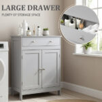 Gray particleboard with melamine veneer, 60*30*80cm, double doors, single drawer, bathroom vanity - Image 13
