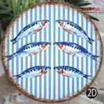 CIFbuy Vintage Sardine Wall Sign Round Seafood Plaque Mediterranean, "" Vintage Sardine, Wall Sign Round Seafood Plaque Mediterranean Nautical Decor TikTok, Temu Self-pickup Logiecics