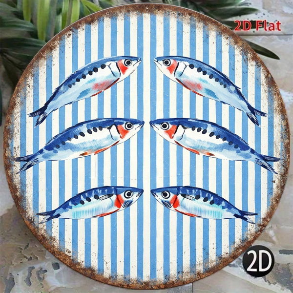 0881b242-a3ed-44e9-95e4-ea05ce8ede63.png CIFbuy Vintage Sardine Wall Sign Round Seafood Plaque Mediterranean, "" Vintage Sardine, Wall Sign Round Seafood Plaque Mediterranean Nautical Decor TikTok, Temu Self-pickup Logiecics - Image 1