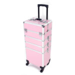 4 in 1 Aluminum Cosmetic Makeup Case Tattoo Box Pink - Image 16