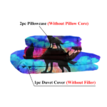 3pcs Blue Sky Black Wolf Bedding Animal leaders Duvet Cover Sets light Moon under the dark sky Bed Sets Animal lovers Themed Comforter Cover with 2 Pillowcases queen Size temu can only be self-picked - Image 4