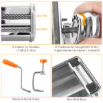 Pasta Maker Machine, 180 Roller Pasta Maker, 9 Adjustable Thickness Settings 2-in-1 Noodles Maker with Rollers and Cutter, Perfect for Spaghetti, Fettuccini, Lasagna or Dumpling Skin Silver - Image 14