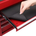 Steel maintenance tool cart cabinet 5 drawers with lock 330lb red - Image 7
