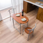 Same Code 35204938 Brown Wood Grain PVC Breakfast Table (One Table and Two Chairs) - Image 43