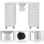 Same code 64112382 MDF Single Door 4 Drawers With Fan White Nail Table - Image 11