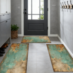 Three-piece kitchen rug set, non-slip and washable, abstract pattern kitchen hallway rug, soft and comfortable, suitable for sinks, floors, entrances, hallways and bathrooms. - Image 8