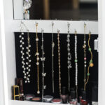 Simple PVC Wood Grain Coating Photo Storage Damp-proof Jewelry Mirror Cabinet White - Image 16