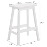 Same Code 38873429 2pcs Pine Wood Saddle Seat Bar Stool White - Image 8