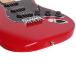 ST Stylish Electric Guitar with Black Pickguard Red - Image 13