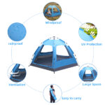 3-4 Person Automatic Family Tent Instant Pop Up Waterproof for Camping Hiking Travel Outdoor Activities - Image 11