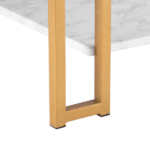 Same Code 35647920 (106 x 50 x 48cm) Simple Double-layer Golden Iron Pipe Marble PVC Coffee Table Rectangular - Image 15
