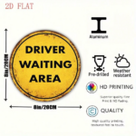 CIFbuy 1pc Vintage Driver Waiting Area Sign 8x8in, "" Driver Waiting Area, Area Sign 8x8in 2D Flat Round Decorative Plaque TikTok, Temu Self-pickup Logiaqics - Image 3