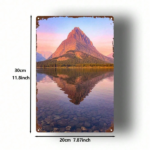 CIFbuy Mountain Lake Reflection Metal Sign, 8x12 Inch Decorative Wall Art, Durable Metal Plaque Painting For Bedroom Kitchen Home Decor TikTok, TikTok, Self-pickup Logiopics - Image 2