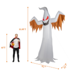 Replace 50904039 12ft 4pcs LED Lights Giant Scary Ghost Flames and Flashing Red Eyes Inflatable Halloween Decoration - Image 3