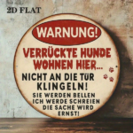 CIFbuy 1pc Vintage German Warning Dog Sign, Crazy Dog Lives Here Metal Plaque, 8-Inch Round Aluminum Paw Print Alert Sign For Garage Ya TikTok, TikTok, ue, Self-pickup Logiopics - Image 5
