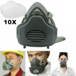 Reusable Half Face Cover Respirator Dust Mask for Woodworking Painting Welding(US Logistics only For USPS.TK/TMEU only For self-pickup)