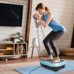 Vibration Exercise Machine With Resistant Bands Remote Control Whole Body Vibration Platform Workout Equipment Home Fitness Training Equipment For Weight Loss Fat Burner - Image 3