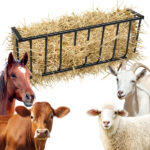 Large Capacity Hay Feeder, Heavy-Duty Steel Goat Hay Rack, 40.8" Long Wall Mounted Horse Hay Holder, Multiple Sided Feeding Rack for Sheep Farm Livestock Indoor Outdoor, BLACK - Image 11